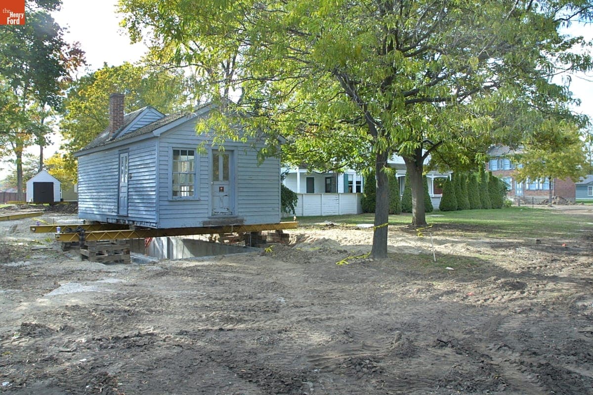 Tintype Studio Being Relocated during the Greenfield Village Restoration Project, October-November 2002