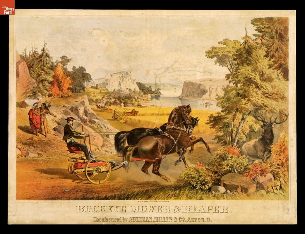 Lithograph, "Buckeye Mower &  Reaper," circa 1875