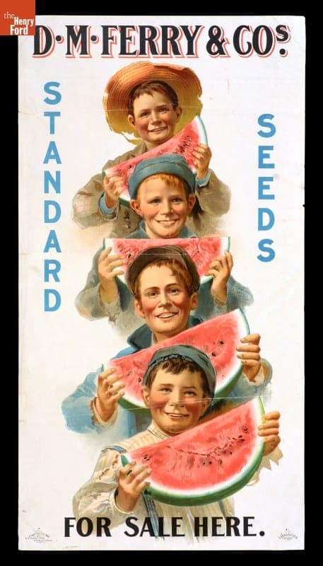 Advertising Poster, "D.M. Ferry & Co.'s Standard Seeds For Sale Here," 1898