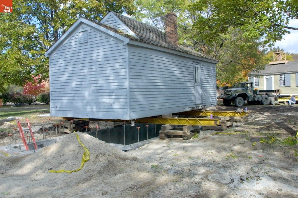 Tintype Studio Being Relocated during the Greenfield Village Restoration Project, October-November 2002