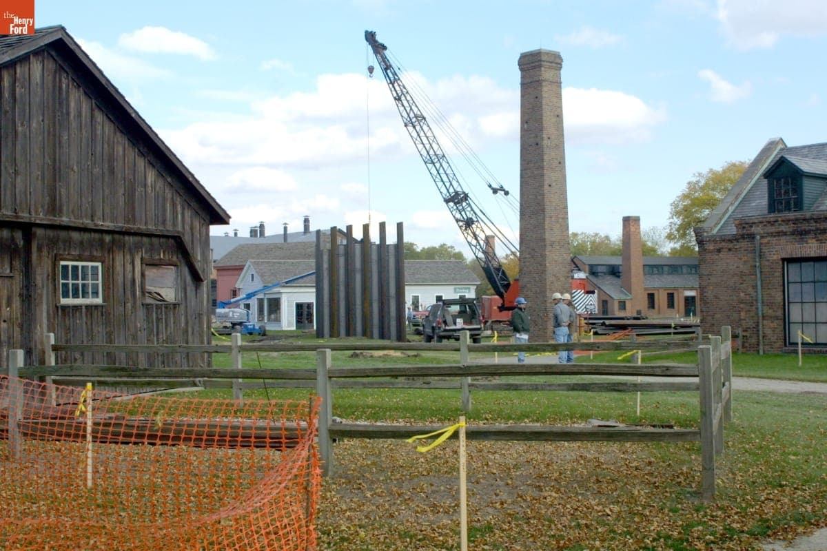 Mill Pond Construction Site during the Greenfield Village Restoration Project, October-November 2002