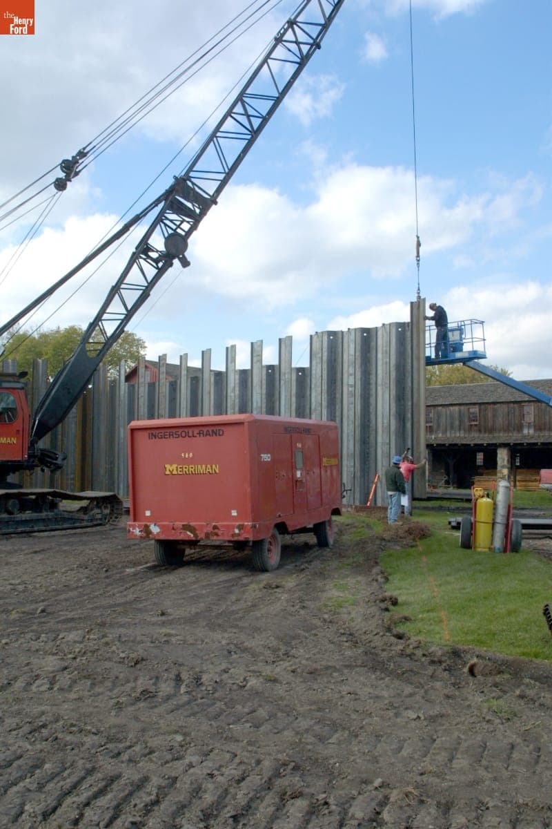 Mill Pond Construction Site during the Greenfield Village Restoration Project, October-November 2002