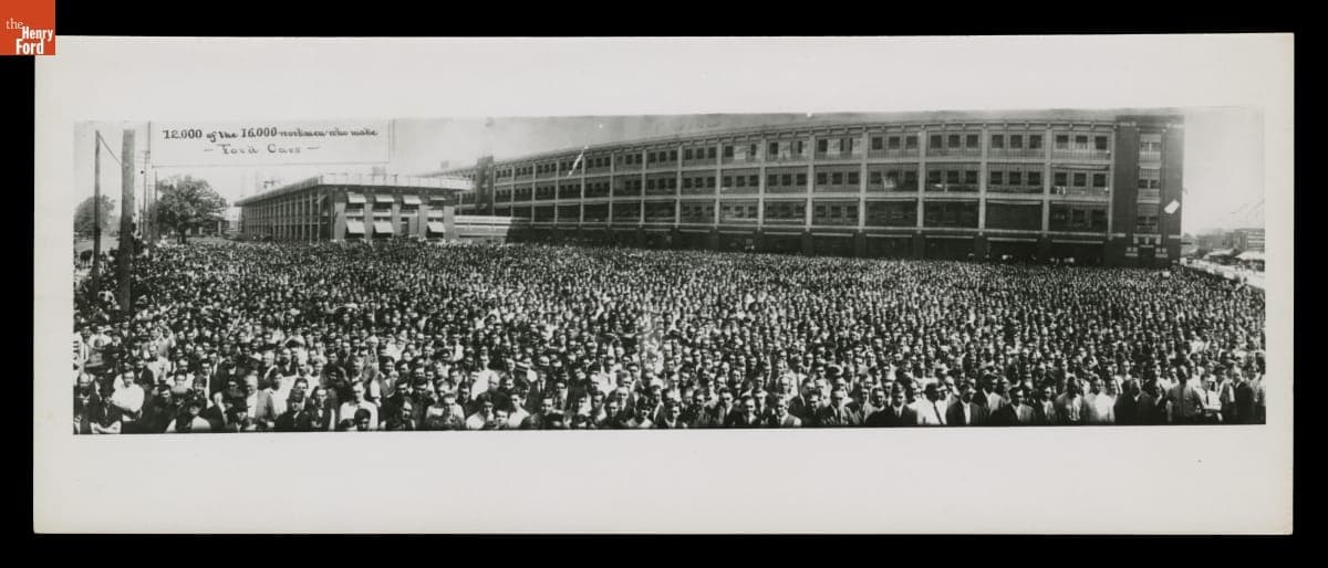 The Ford Motor Company Highland Park Plant and Employees, "12,000 of the 16,000 Workmen who Make Ford Cars," 1913