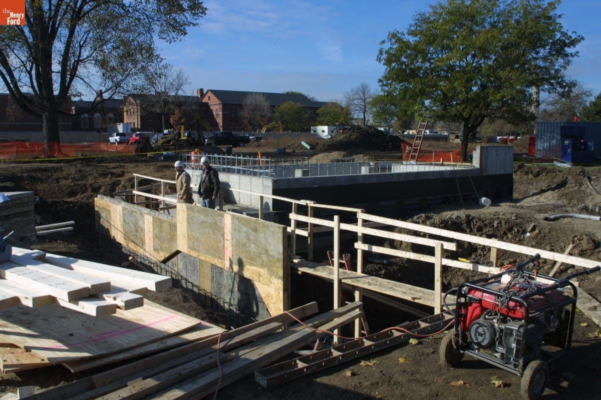 Loranger Gristmill Relocation Site during the Greenfield Village Restoration Project, November 2002