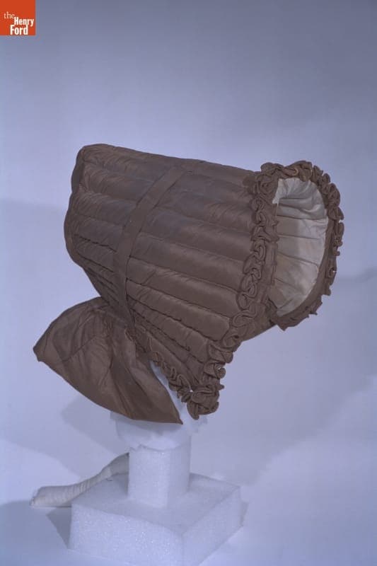 Quilted Poke Bonnet, circa 1840