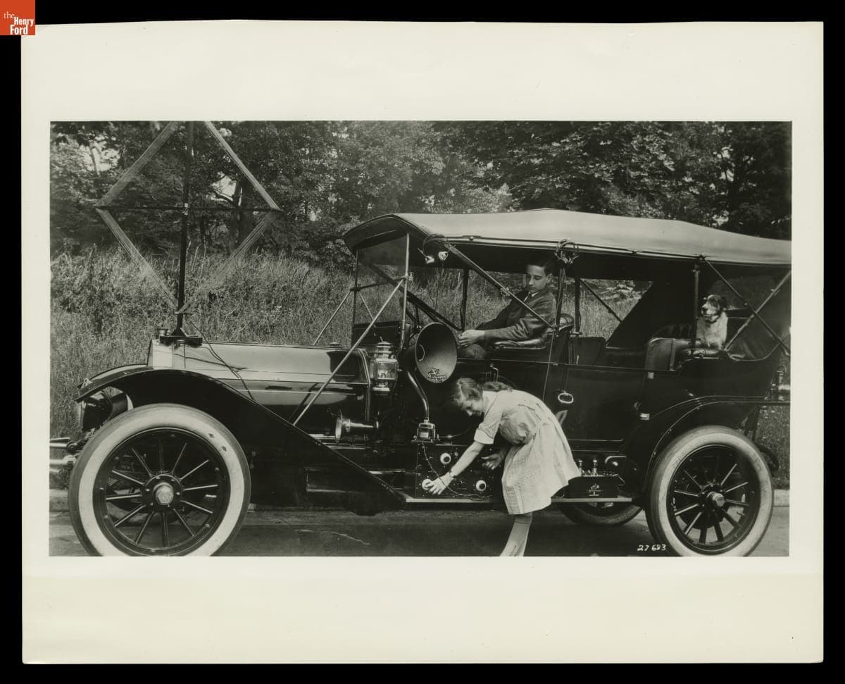 Collin B. Kennedy Radio Receiver and Magnavox Speaker and Amplifier Installed on a Pierce-Arrow Car, 1924