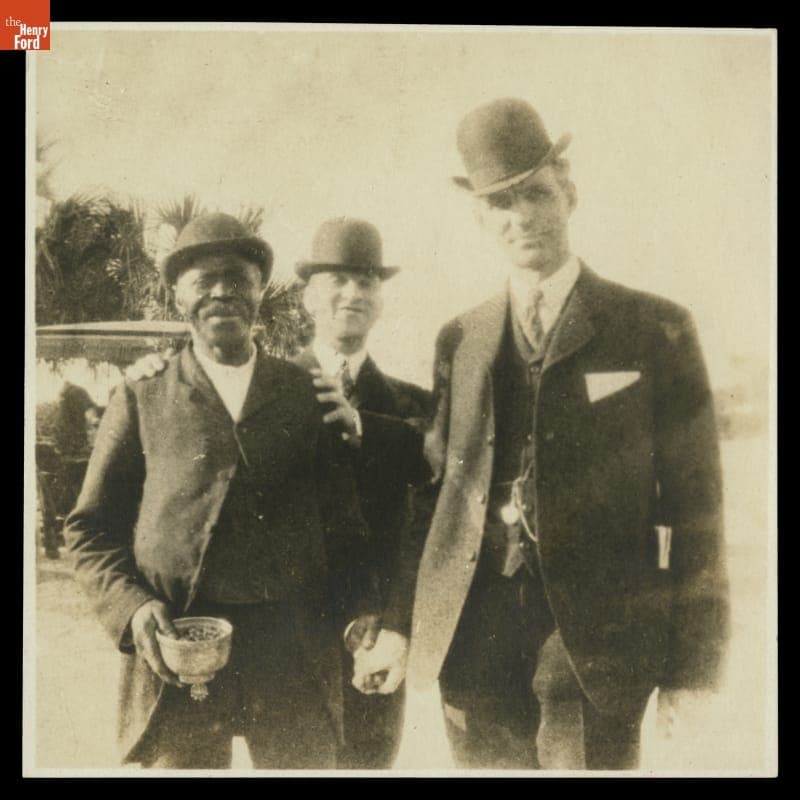 Unidentified Man--a Former Slave--with Alexander Malcomson and Henry Ford, St. Augustine, Florida, 1905
