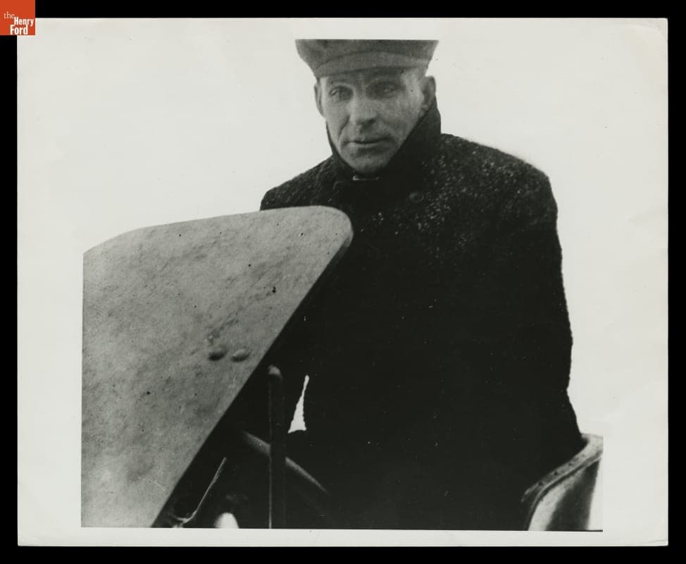 Henry Ford at the Wheel of the Arrow Racer, Lake St. Clair, Michigan, 1904