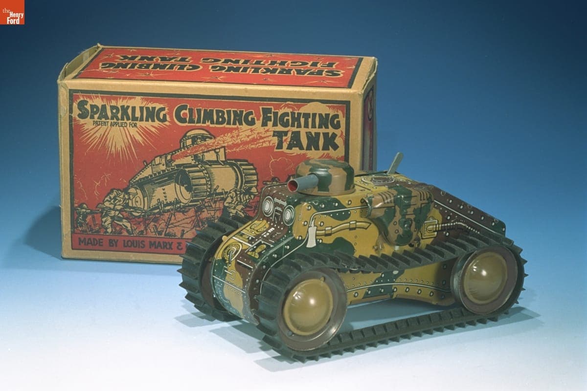Mechanical Toy, "Sparkling Climbing Fighting Tank," 1945-1950