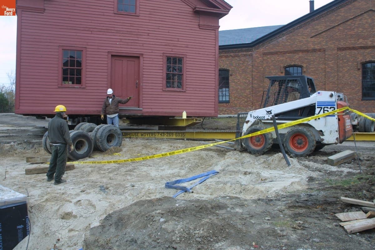 Gunsolly Carding Mill Being Relocated during the Greenfield Village Restoration Project, November 2002