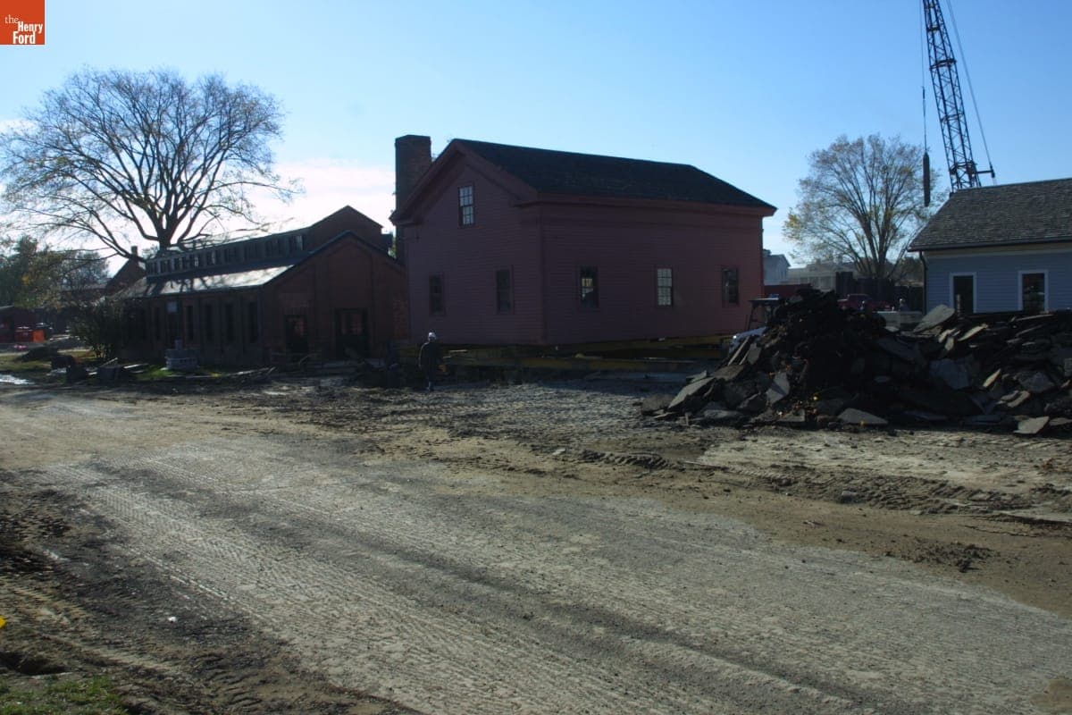 Gunsolly Carding Mill Being Relocated during the Greenfield Village Restoration Project, November 2002