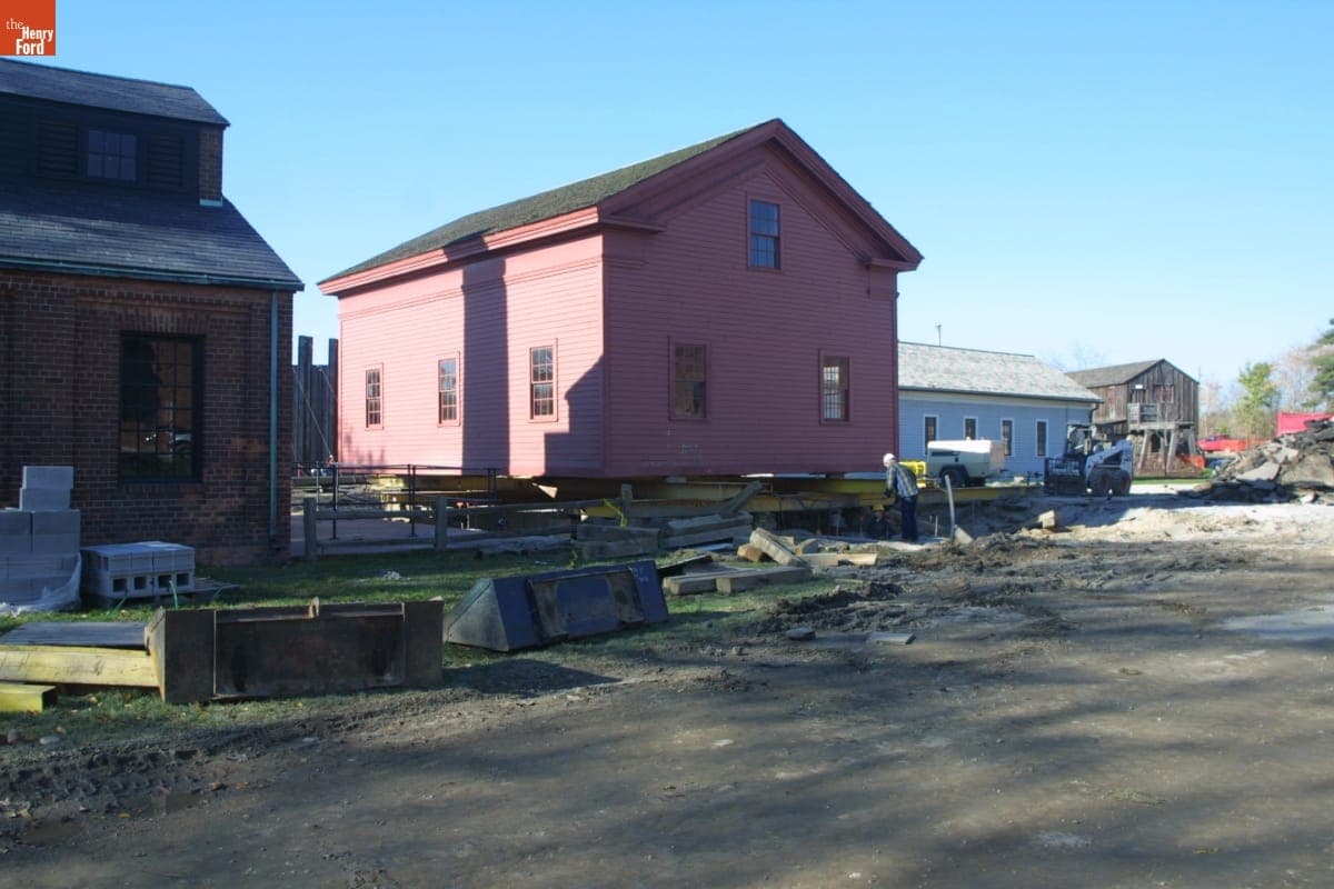 Gunsolly Carding Mill Being Relocated during the Greenfield Village Restoration Project, November 2002