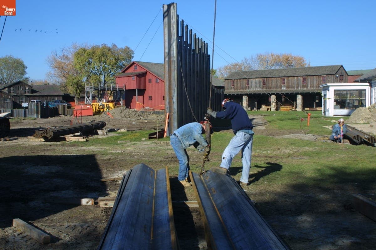 Mill Pond Construction Site during the Greenfield Village Restoration Project, November 2002