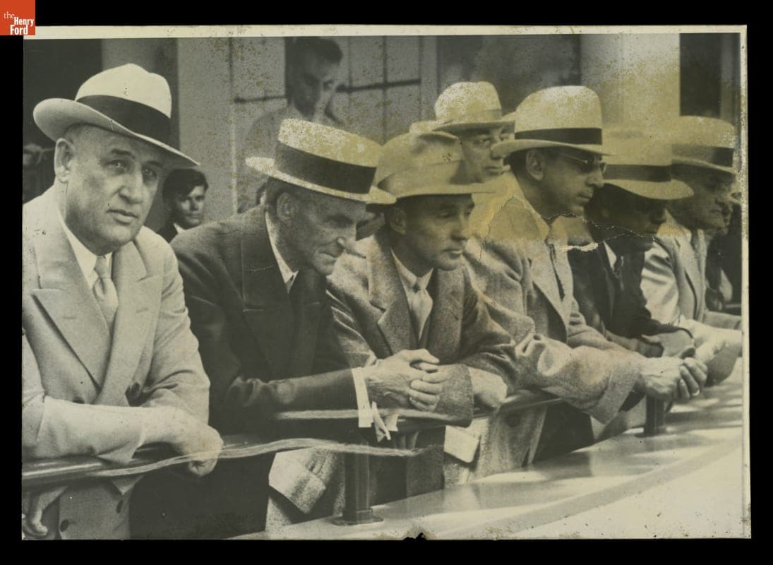 Henry Ford and Edsel Ford at Century of Progress Exposition, Chicago, Illinois, 1934