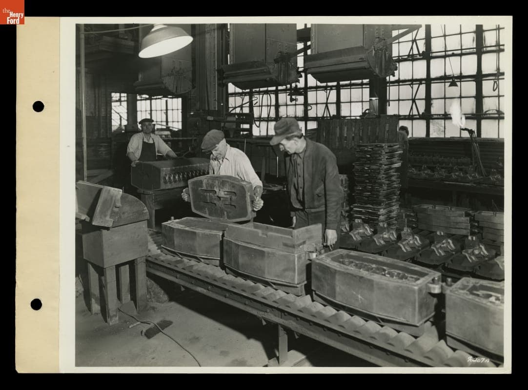 Molding Engine Parts for Ford Automobiles at Aluminum Company of America, Buffalo, New York, 1938