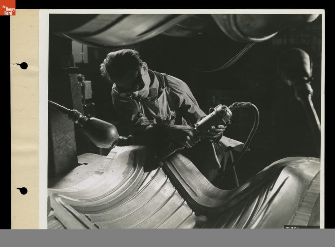 Cleaning a Radiator Grille Die at the Ford Rouge Plant, 1939