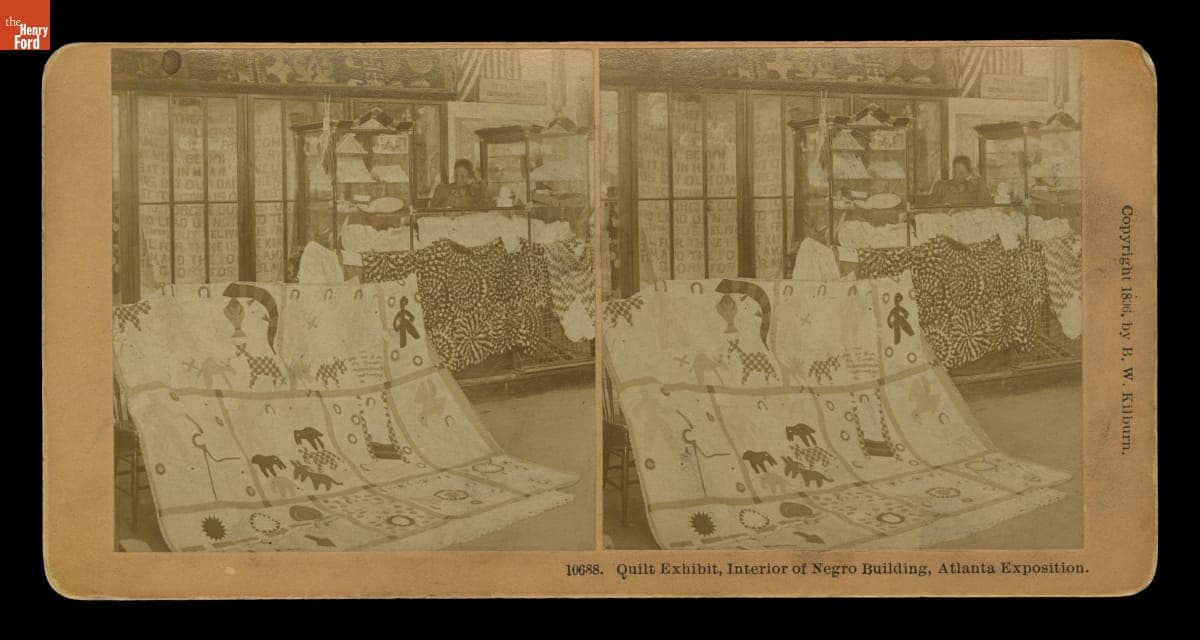 "Quilt Exhibit, Interior of Negro Building at Atlanta Exposition," 1895