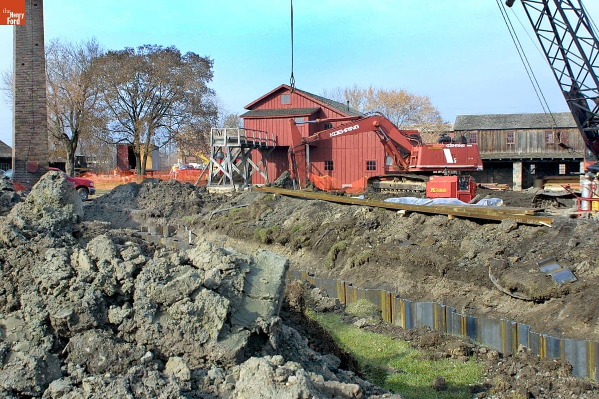 Mill Pond Site near Tripp Sawmill during the Greenfield Village Restoration Project, November 2002