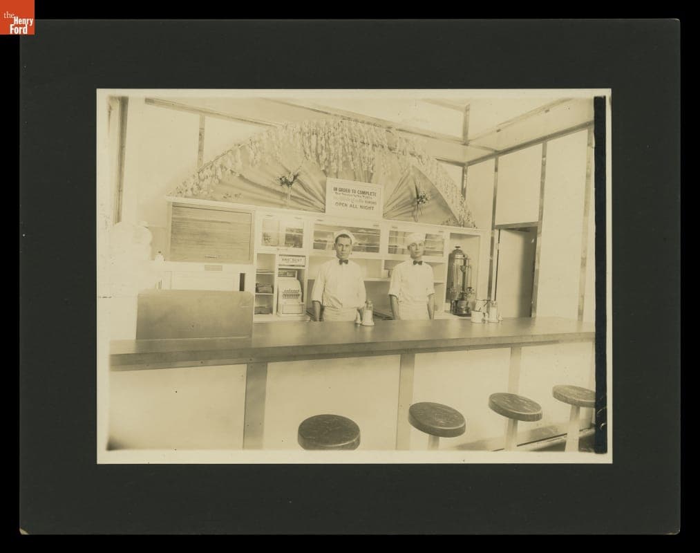 Orville "Abie" Best and Alvin "Don" Dunivent Working in a White Castle Restaurant, Kansas City, Missouri, 1927