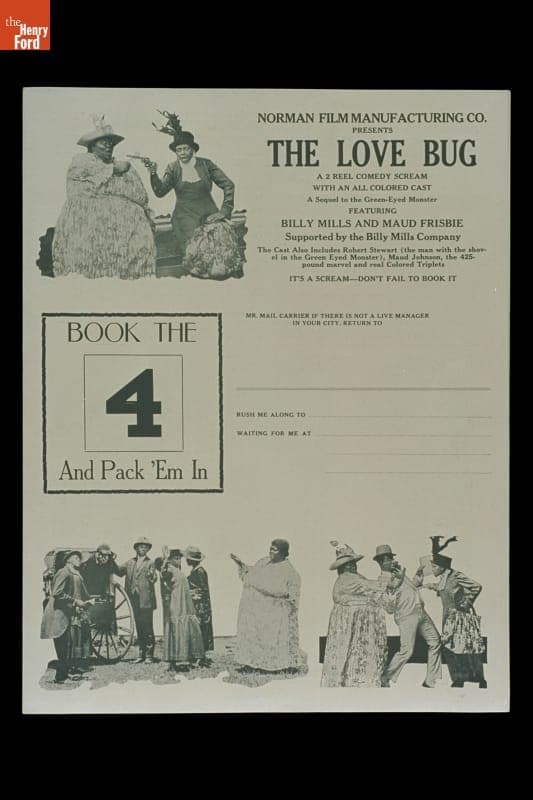 Advertising Brochure Selling Motion Pictures to Theater Managers, "Book the 4 and Pack 'Em In," Norman Studios, 1922