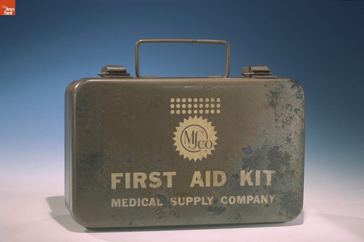 First Aid Kit from Montgomery City Bus Lines, circa 1960