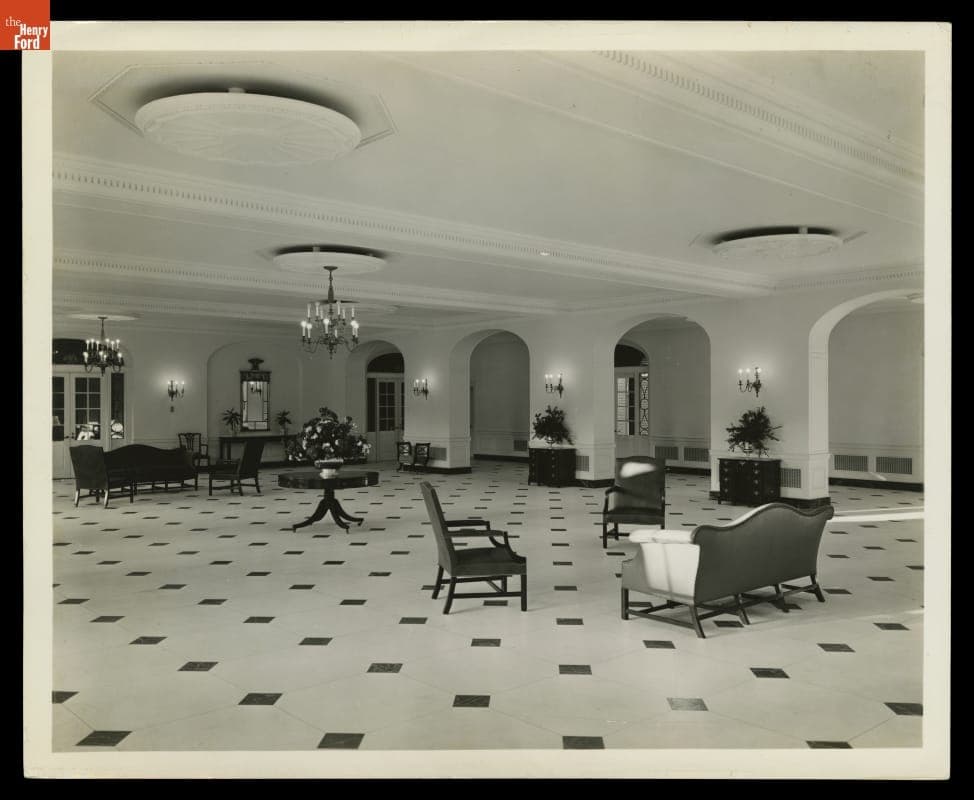 Lobby of Lovett Hall, Edison Institute, Dearborn, Michigan, 1937