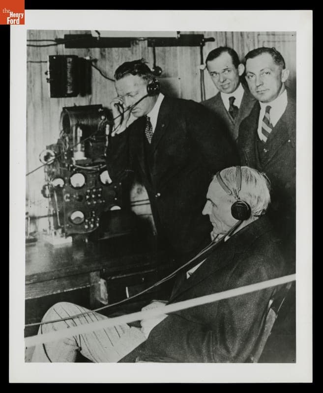 Henry Ford Listening to Early Radio, 1922