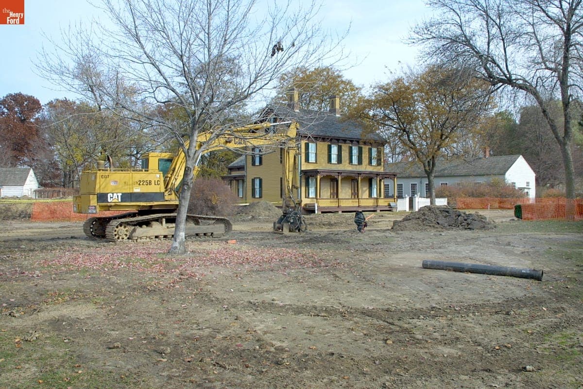 Sarah Jordan Boarding House during the Greenfield Village Restoration Project, November 2002