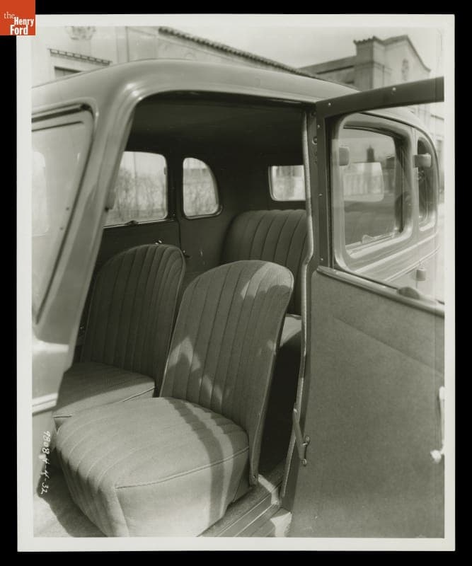 Interior View of Seating in 1932 English Model B Ford Automobile