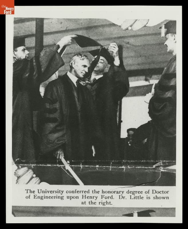 Henry Ford Receiving Honorary Doctor of Engineering Degree from University of Michigan, 1926