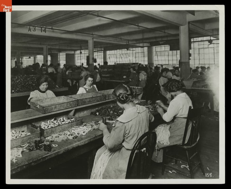 Women Workers Assembling Magnetos at the Highland Park Plant, circa 1913