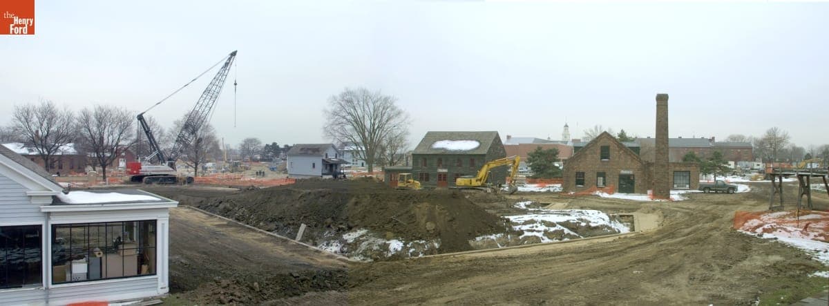 Mill Pond Construction Site during the Greenfield Village Restoration Project, December 2002