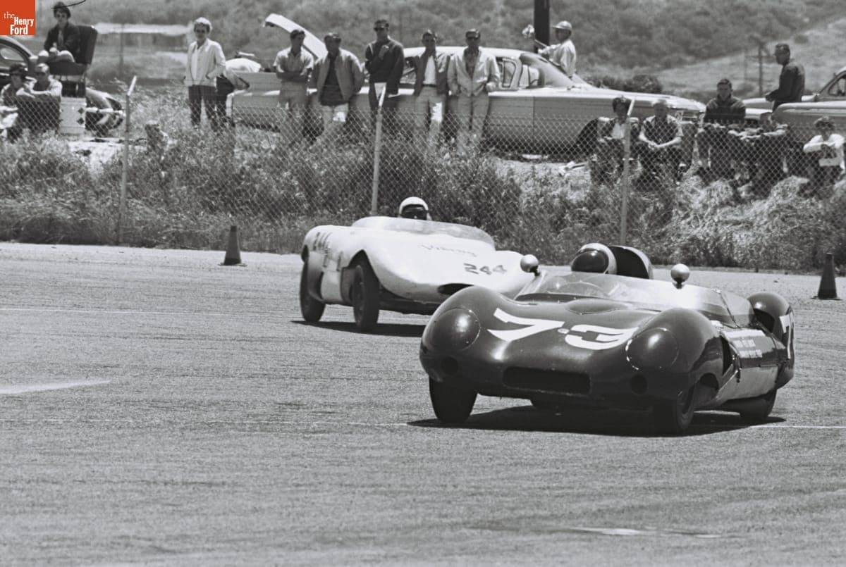 Lotus Driven by Pete Brock and Viking Driven by Richard Erickson in the Del Mar Road Races, April 1962