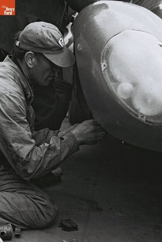Ferrari Mechanic at the 24 Heures du Mans (24 Hours of Le Mans) Race, June 1967