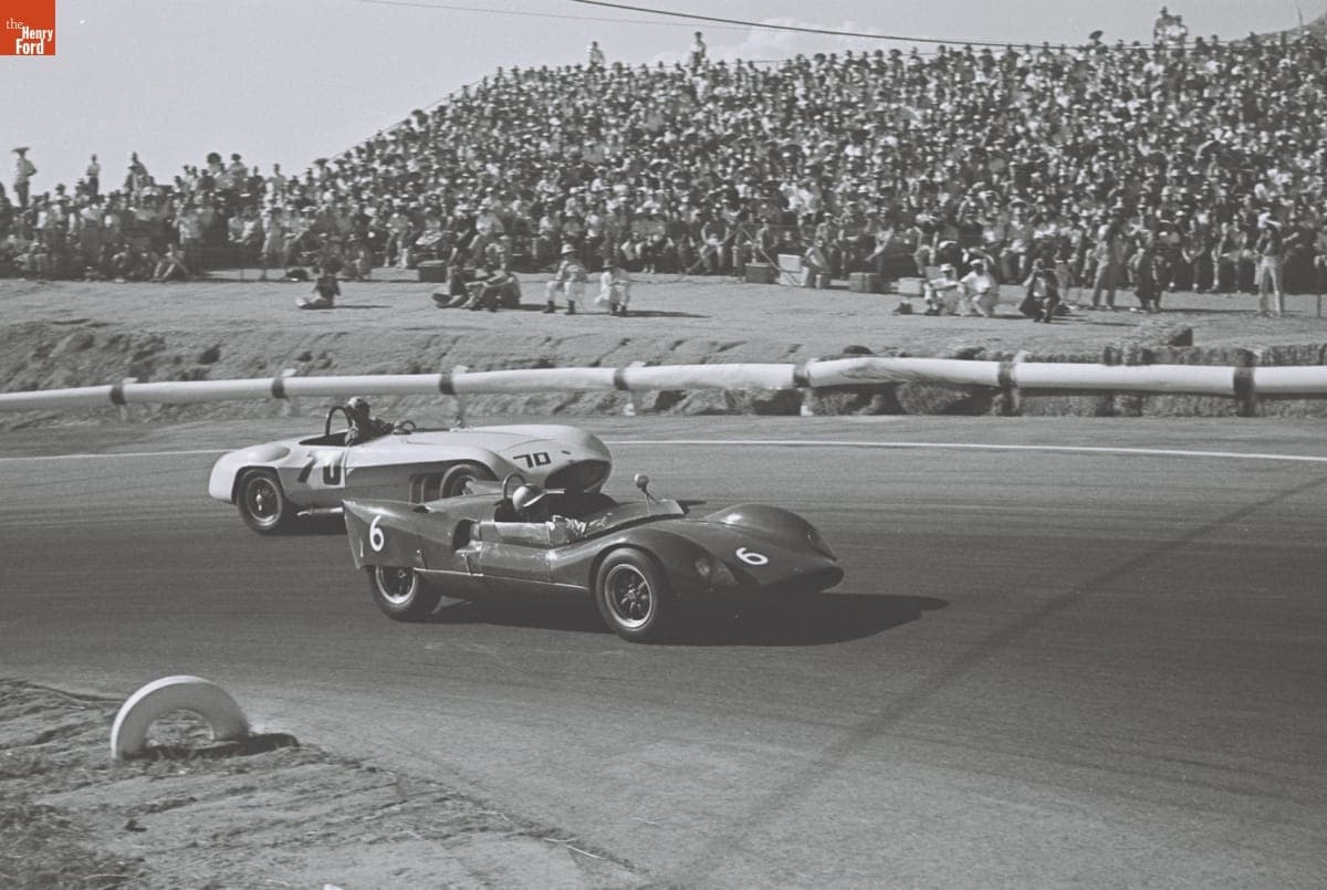 Cars Driven by Bruce McLaren and Bob Drake in the 4th Annual Grand Prix for Sports Cars, Riverside, California, October 1961