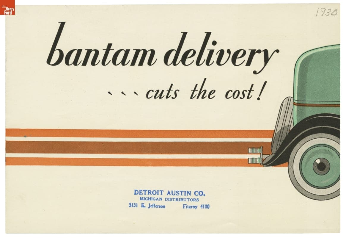1930 American Austin Brochure, "Bantam Delivery Cuts the Cost!"
