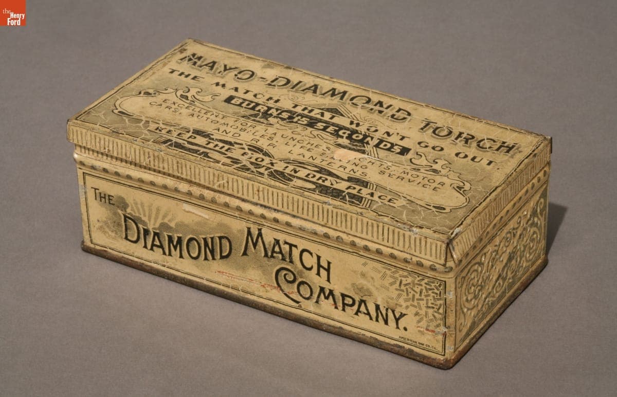 Mayo-Diamond Torch Matchbox, circa 1900