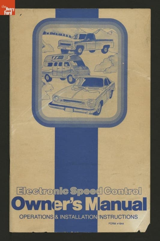 Owner's Manual for Electronic Speed Control, 1979