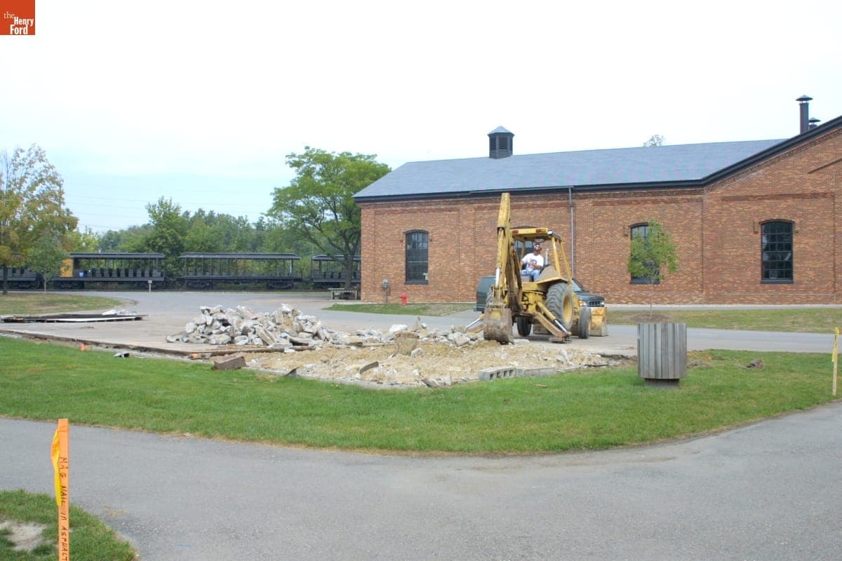 Roundhouse during the Greenfield Village Restoration Project, September-October 2002