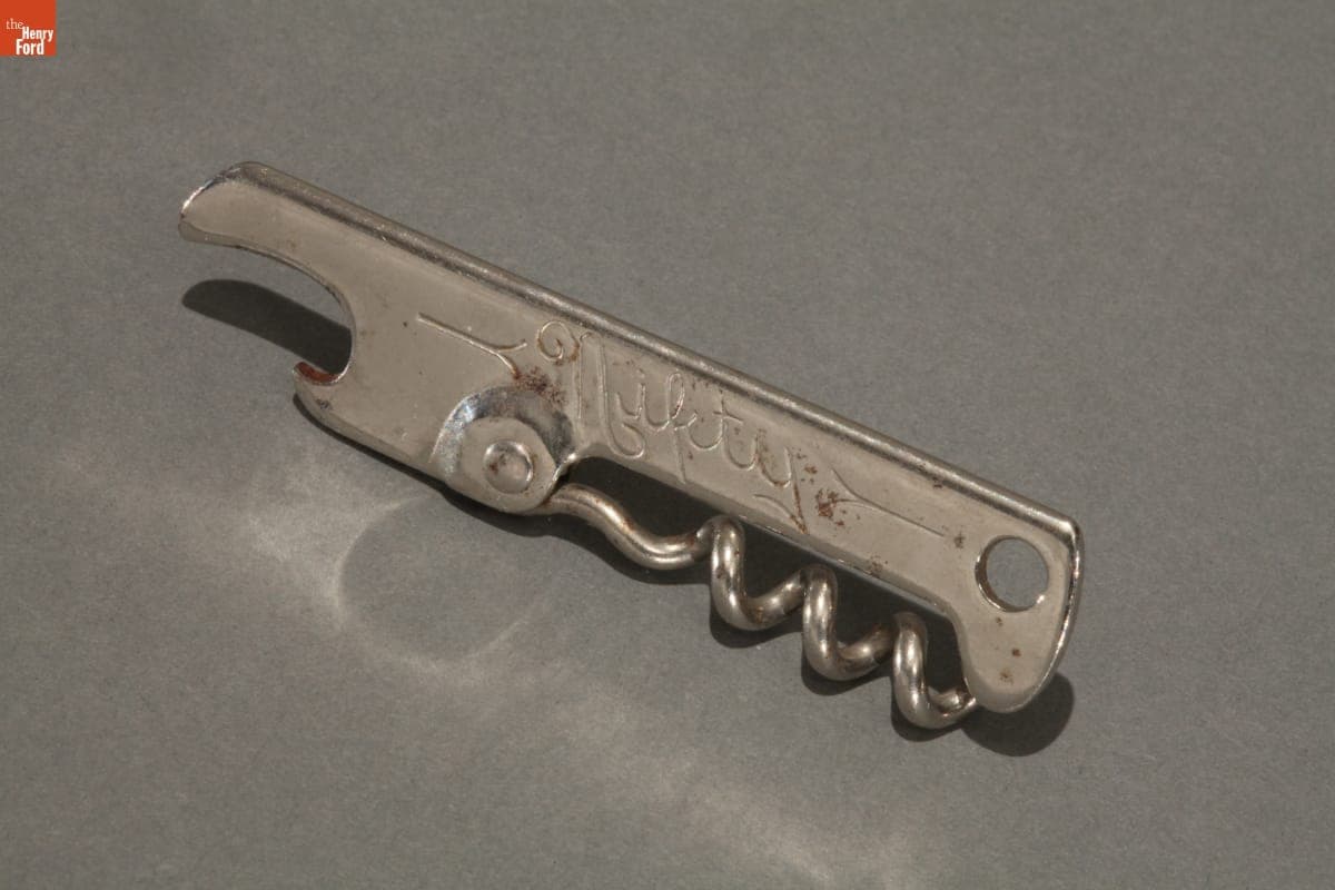 "Nifty" Bottle Opener & Corkscrew Tool Used by Lindbergh Family, 1942-1950