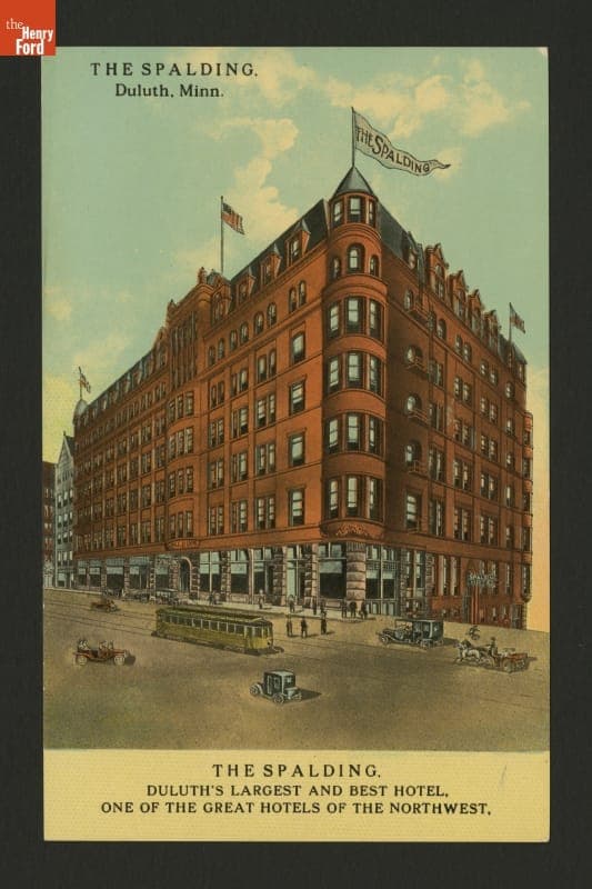 Postcard, The Spalding Hotel, Duluth, Minnesota, 1914