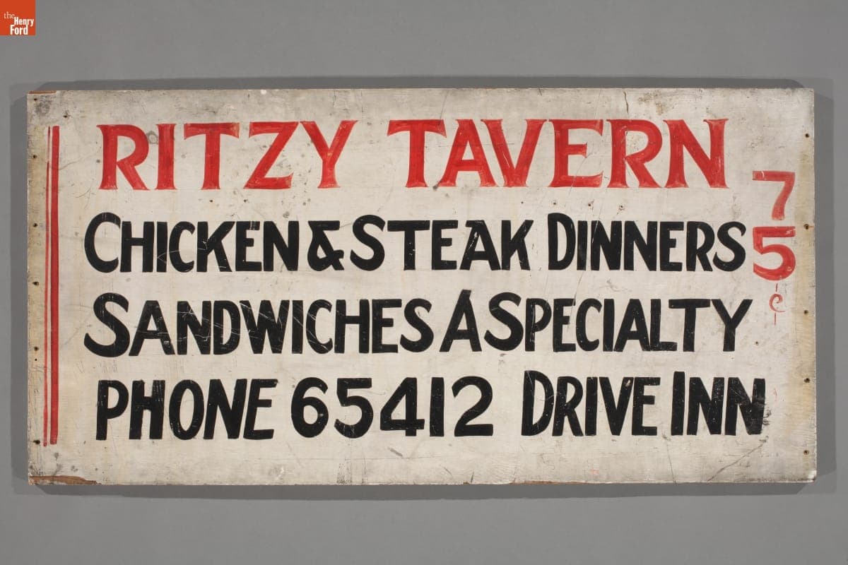 Ritzy Tavern Sign, circa 1948