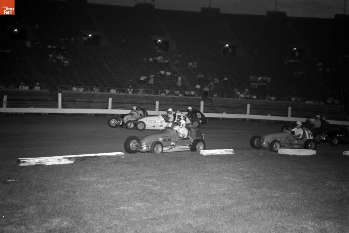 Midget Racers at Philadelphia Municipal Stadium, 1955