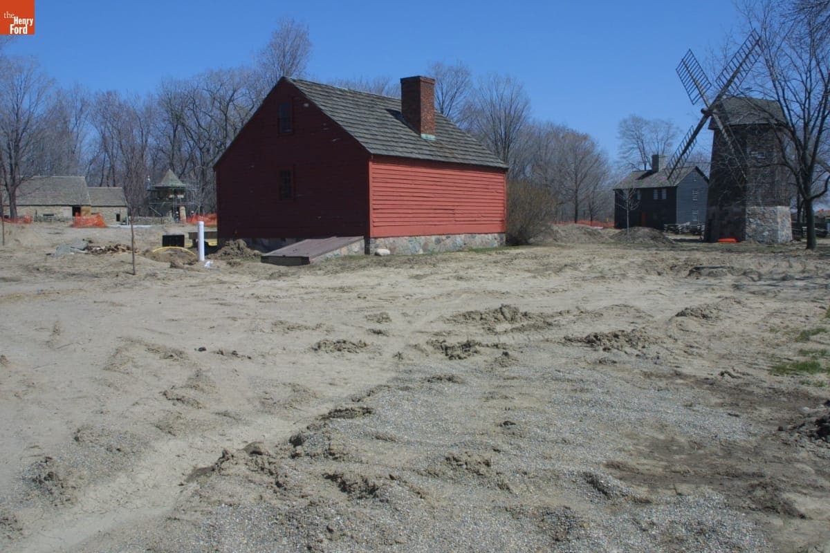 Plympton Home during the Greenfield Village Restoration Project, April 2003