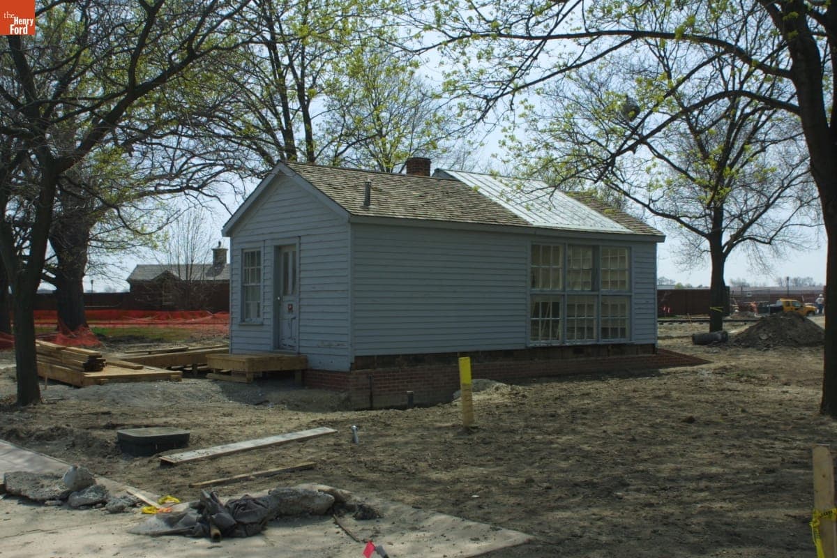 Tintype Studio after Relocation during the Greenfield Village Restoration Project, April 2003