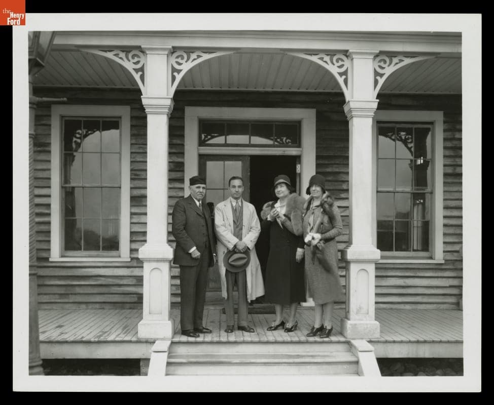 Helen Keller and Polly Thompson Visiting Menlo Park Laboratory, Greenfield Village, October 8, 1930