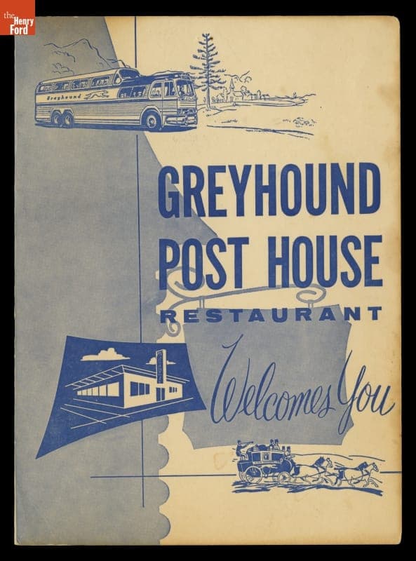 Menu, "Greyhound Post House Restaurant Welcomes You," Omaha, Nebraska, 1955