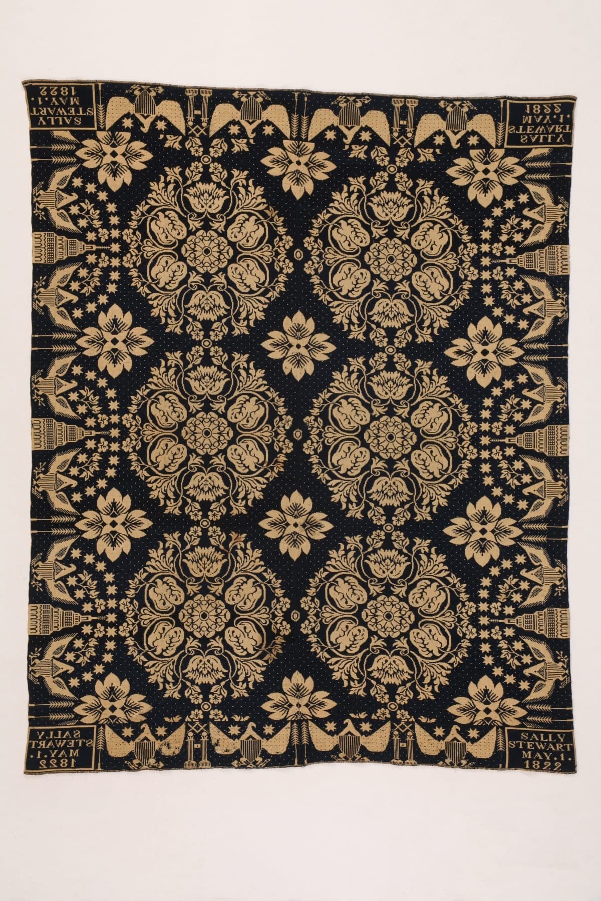 James Alexander Coverlet Woven in 1822 for Sally Stewart