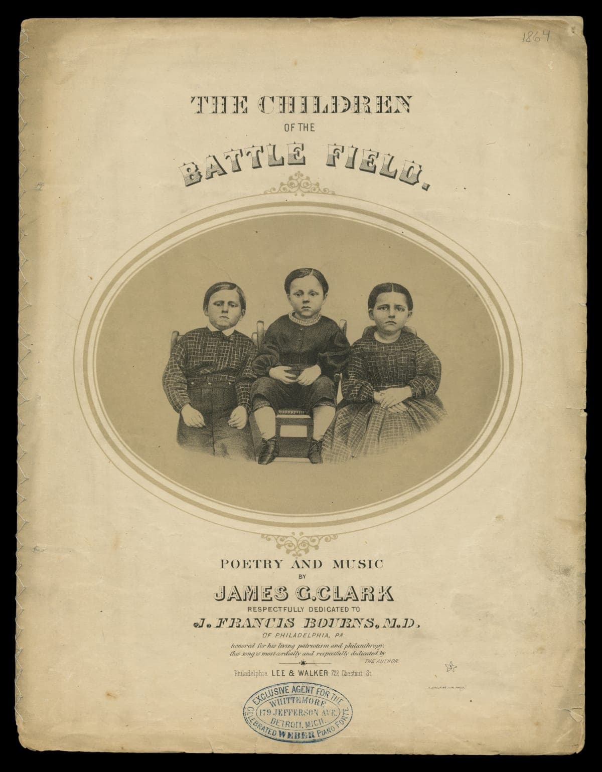 Music Sheet, "The Children of the Battle Field," 1864