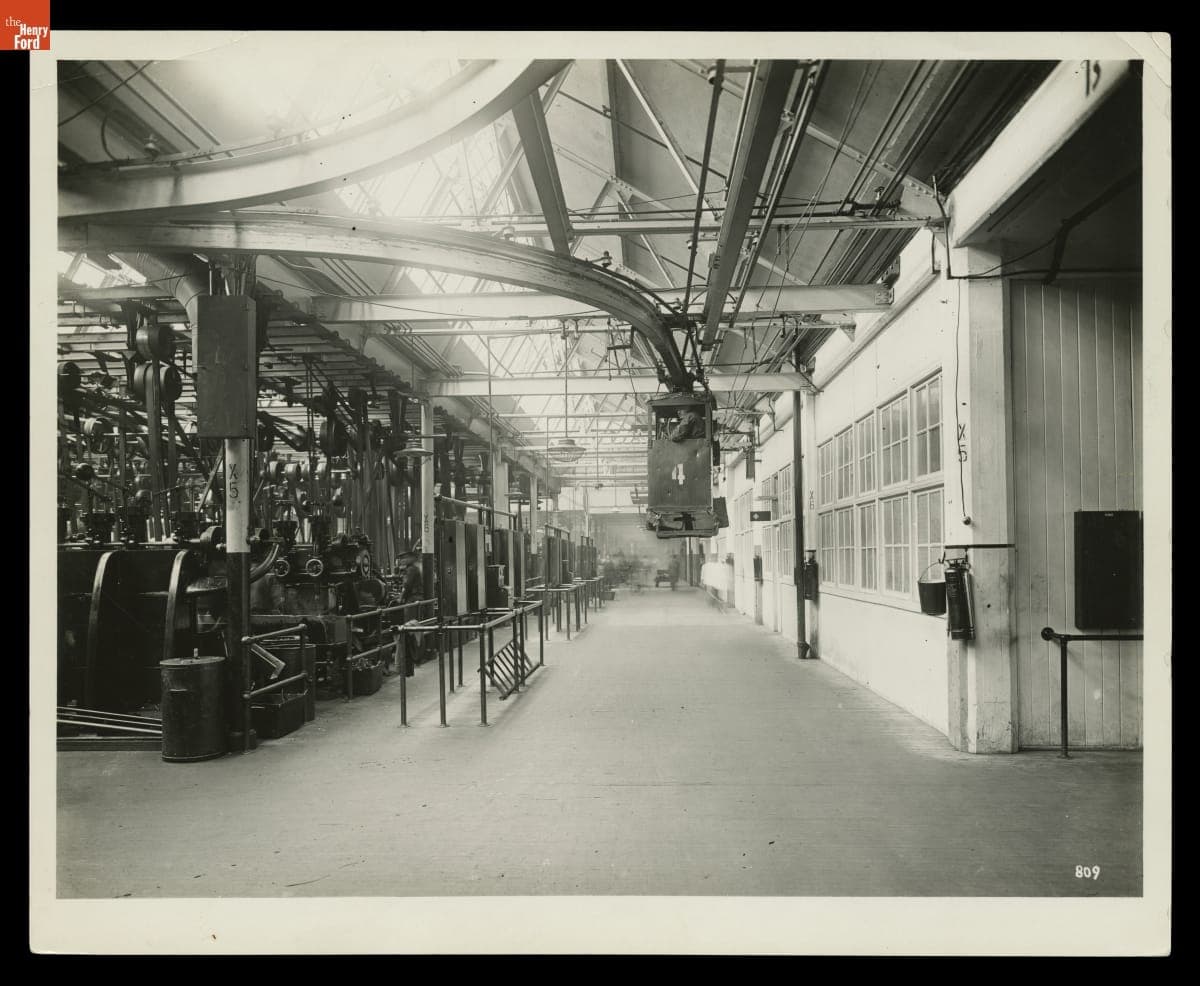 Monorail Conveyor in Ford Motor Company Highland Park Plant Machine Shop, 1914
